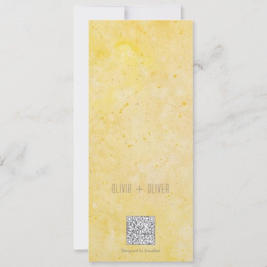 Herfst eiken bladeren bruiloft wens goed QR code Kaart (Achterkant)