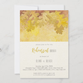 Herfst eiken bladeren repetitie diner kaart