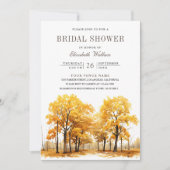 Herfst Eiken Bomen Foto QR Code Vrijgezellenfeest Kaart (Voorkant)