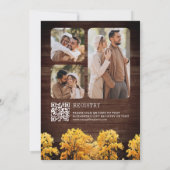 Herfst Eiken Bomen Foto QR Code Vrijgezellenfeest Kaart (Achterkant)