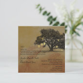 Herfst Eiken Boom en Lantaarn Bruiloft Kaart (Staand voorkant)