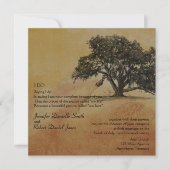 Herfst Eiken Boom en String Lights Bruiloft Kaart (Voorkant)