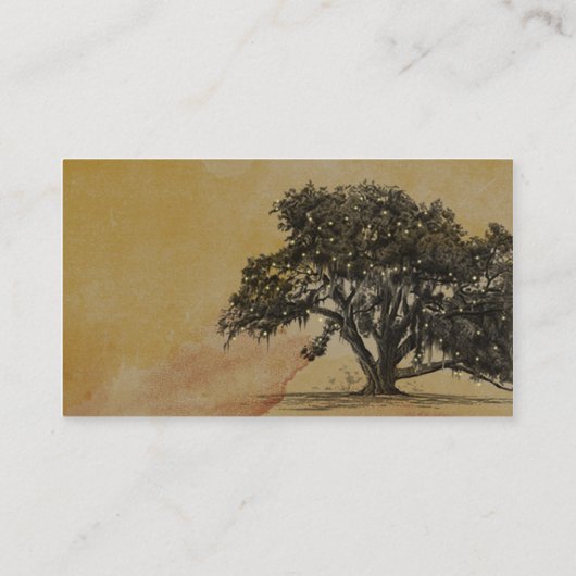 Herfst eiken boom string lichten bruiloft plaats k plaatskaartje (Achterkant)