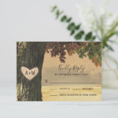 Herfst Eiken Boomland Rustieke Bruiloft RSVP Kaart (Staand voorkant)