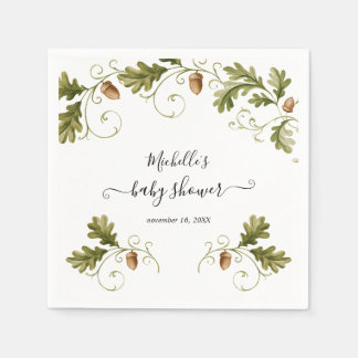 Herfst Eikenblad Eikel Baby Shower Servet