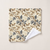  Herfst eikenblad | Elegant blauw en goud Bad Handdoek (Wasdoekje)