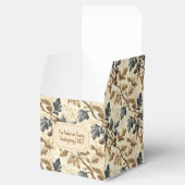 Herfst eikenblad | Elegant blauw en goud Bedankdoosjes (Geopend)