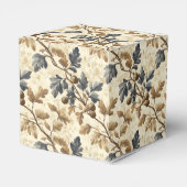 Herfst eikenblad | Elegant blauw en goud Bedankdoosjes (Achterkant)