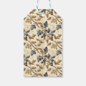 Herfst eikenblad | Elegant blauw en goud Cadeaulabel (Achterkant)