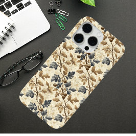  Herfst eikenblad | Elegant blauw en goud iPhone 15 Pro Max Hoesje