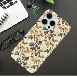  Herfst eikenblad   Elegant blauw en goud iPhone 15 Pro Max Hoesje