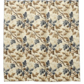  Herfst eikenblad | Elegant blauw en goud Douchegordijn (Voorkant)