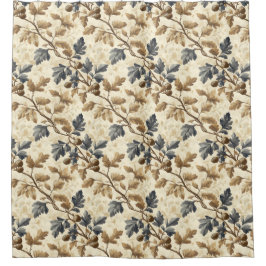  Herfst eikenblad | Elegant blauw en goud Douchegordijn