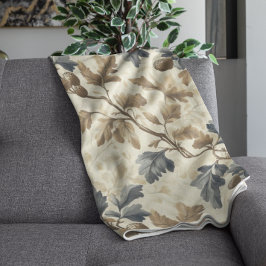  Herfst eikenblad | Elegant blauw en goud Fleece Deken