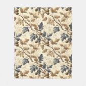  Herfst eikenblad | Elegant blauw en goud Fleece Deken (Voorkant)
