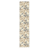  Herfst eikenblad | Elegant blauw en goud Korte Tafelloper (Voorkant)