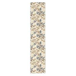  Herfst eikenblad | Elegant blauw en goud Korte Tafelloper