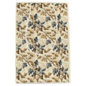  Herfst eikenblad | Elegant blauw en goud Medium Cadeauzakje (Voorkant)