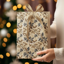  Herfst eikenblad | Elegant blauw en goud