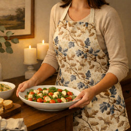  Herfst eikenblad | Elegant blauw en goud Schort