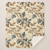  Herfst eikenblad | Elegant blauw en goud Sherpa Deken (Voorkant)