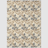  Herfst eikenblad | Elegant blauw en goud Tissuepapier (Voorkant)