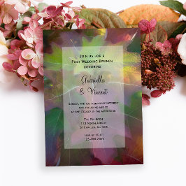 Herfst Eikenblad Hydrangea Bruiloft Brunch Kaart