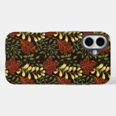 Herfst Eikenblad Patroon in Wijnrood en Geel Case-Mate iPhone Case (Achterkant (horizontaal))