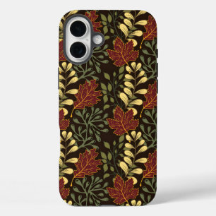 Herfst Eikenblad Patroon in Wijnrood en Geel iPhone 16 Plus Hoesje