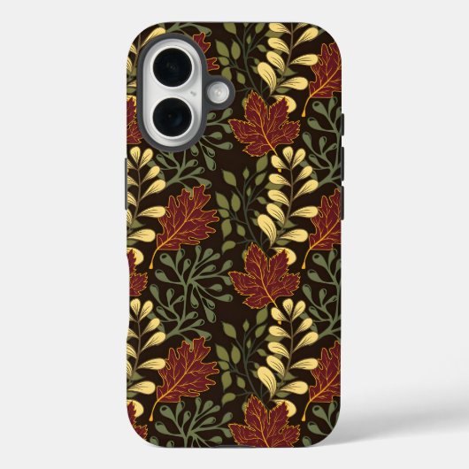 Herfst Eikenblad Patroon in Wijnrood en Geel Case-Mate iPhone Case (Achterkant)