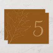 Herfst eikenblad Trouwtafel nummer Briefkaart (Voorkant / Achterkant)