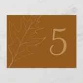 Herfst eikenblad Trouwtafel nummer Briefkaart (Achterkant)
