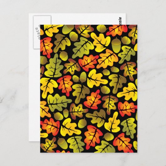 herfst eikenbladeren briefkaart (Voorkant / Achterkant)