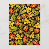 herfst eikenbladeren briefkaart (Voorkant)