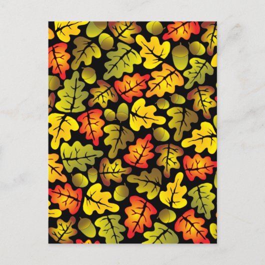 herfst eikenbladeren briefkaart (Voorkant)