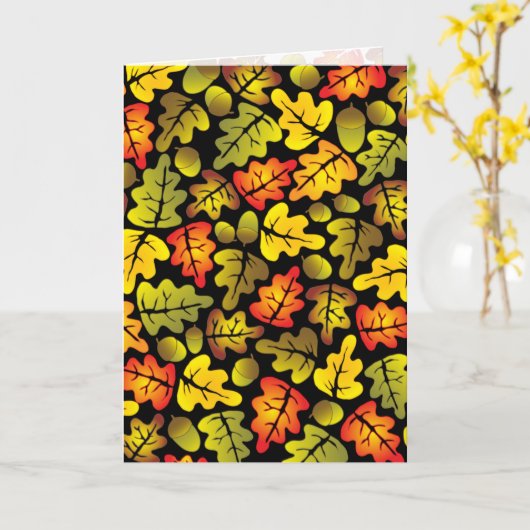 herfst eikenbladeren kaart (Gele Bloem)