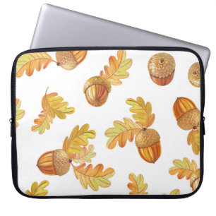 Herfst eikenbladeren: kleurrijk patroon. laptop sleeve