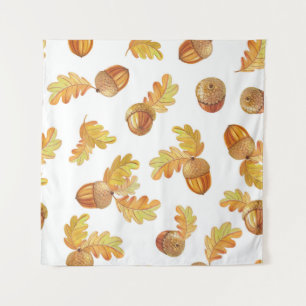 Herfst eikenbladeren: kleurrijk patroon. wandkleed