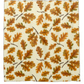 Herfst eikenbladeren op gebroken wit douchegordijn (Voorkant)