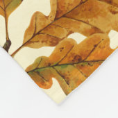 Herfst eikenbladeren op gebroken wit fleece deken (Hoek)