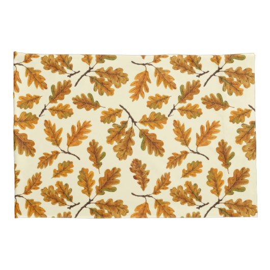 Herfst eikenbladeren op gebroken wit kussensloop (Achterkant-Rechts)