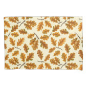 Herfst eikenbladeren op gebroken wit kussensloop (Voorkant-Links)