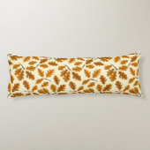 Herfst eikenbladeren op gebroken wit lichaamskussen (Achterkant)