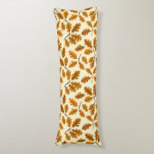 Herfst eikenbladeren op gebroken wit lichaamskussen (Voorkant Verticaal)