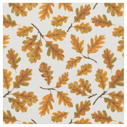 Herfst eikenbladeren op gebroken wit stof (Close Up)
