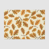Herfst eikenbladeren op gebroken wit tissuepapier (Voorkant)