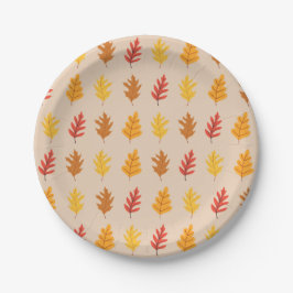 Herfst eikenbladeren papieren bordje