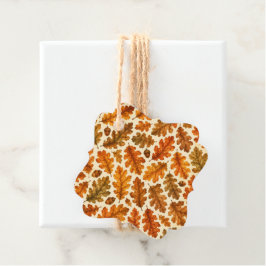 Herfst Eikenbladeren Patroon | Knus Natuur Estheti Bedankjes Labels