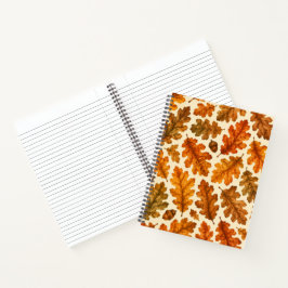 Herfst Eikenbladeren Patroon | Knus Natuur Estheti Notitieboek