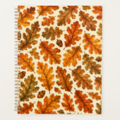 Herfst Eikenbladeren Patroon | Knus Natuur Estheti Planner (Voorkant)